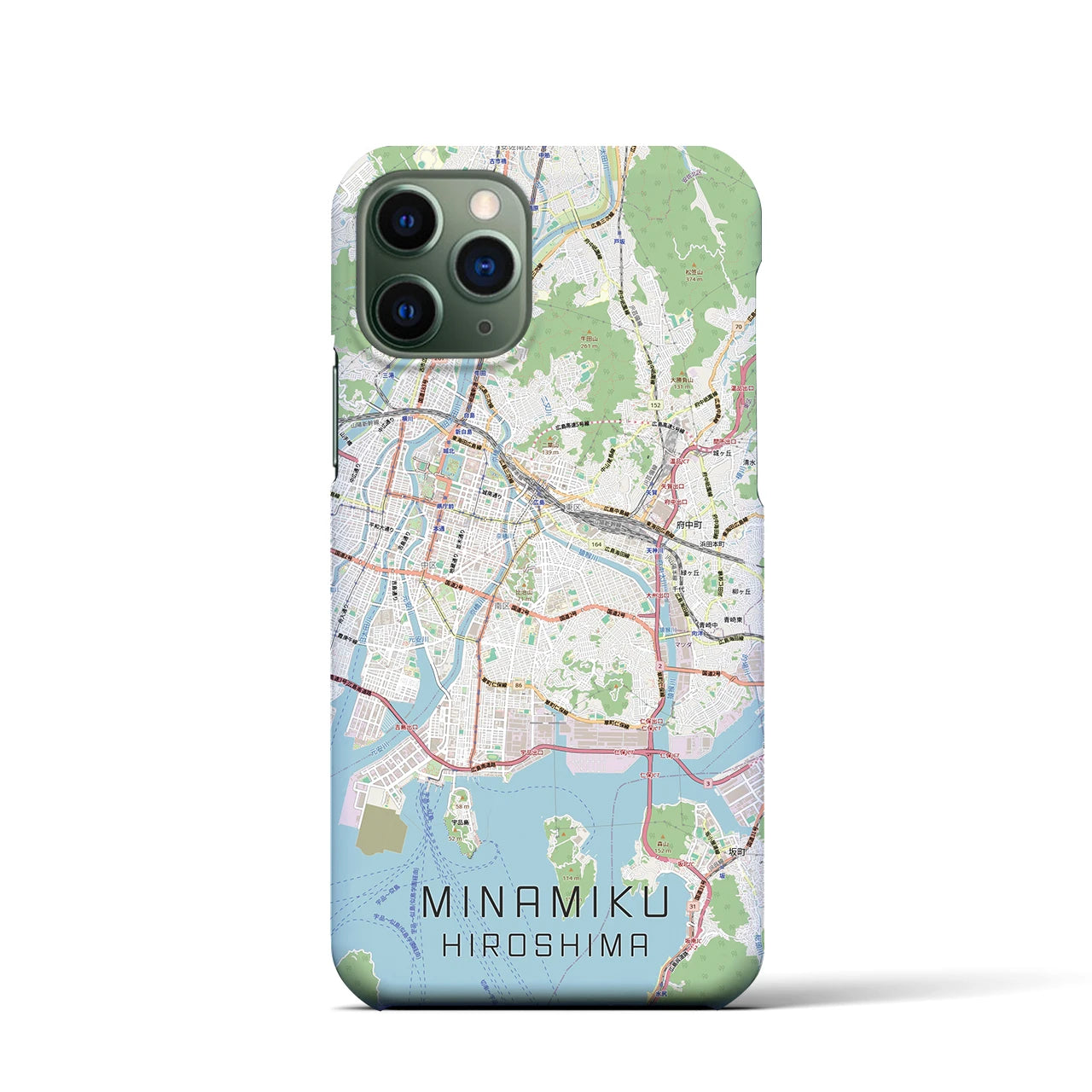 【南区（広島市）】地図柄iPhoneケース（バックカバータイプ）