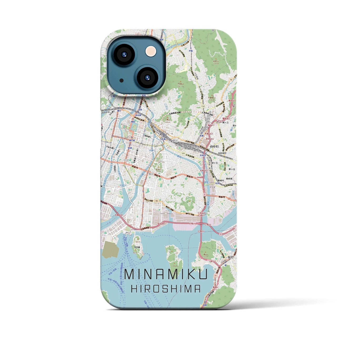 【南区（広島市）】地図柄iPhoneケース（バックカバータイプ）