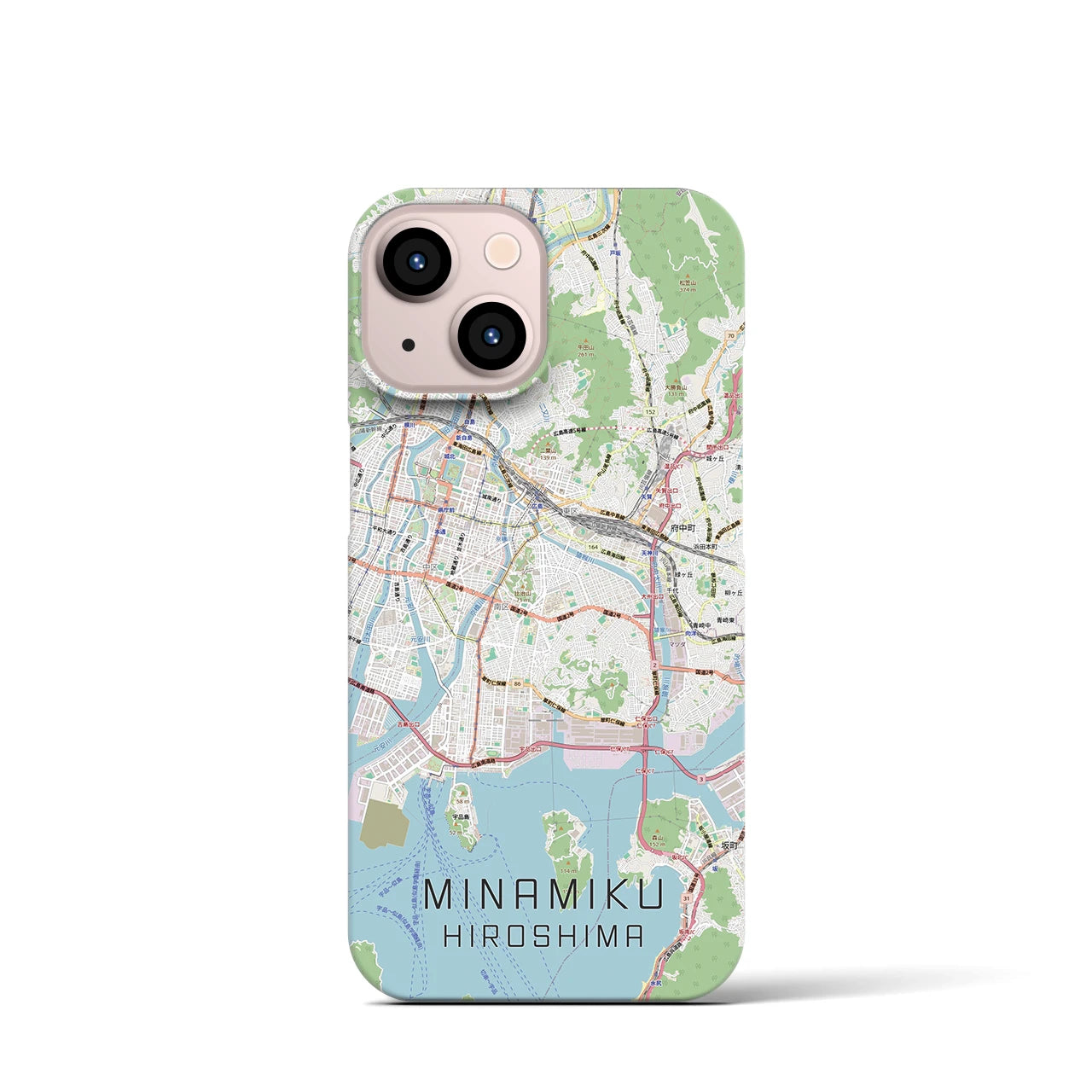 【南区（広島市）】地図柄iPhoneケース（バックカバータイプ）