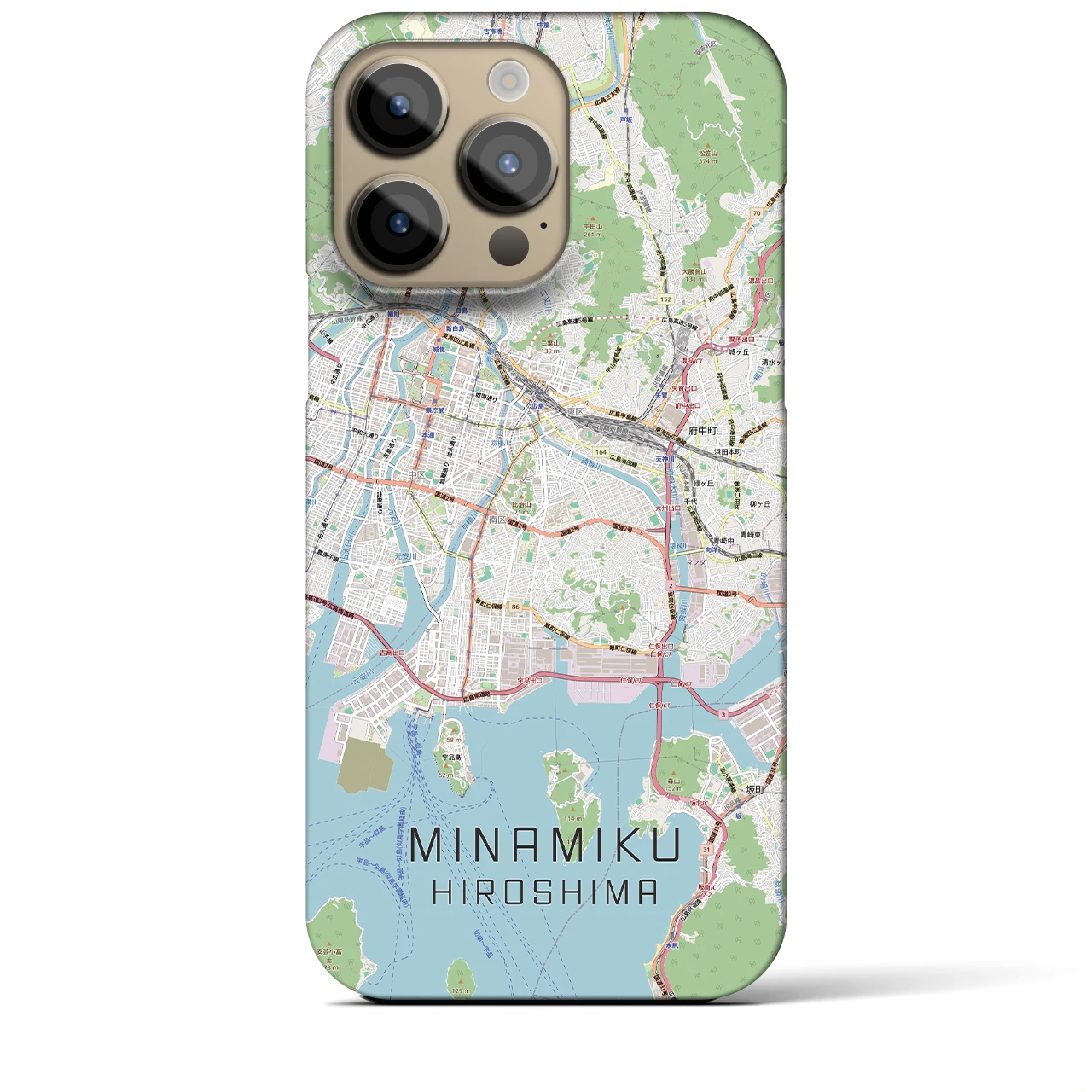 【南区（広島市）】地図柄iPhoneケース（バックカバータイプ）