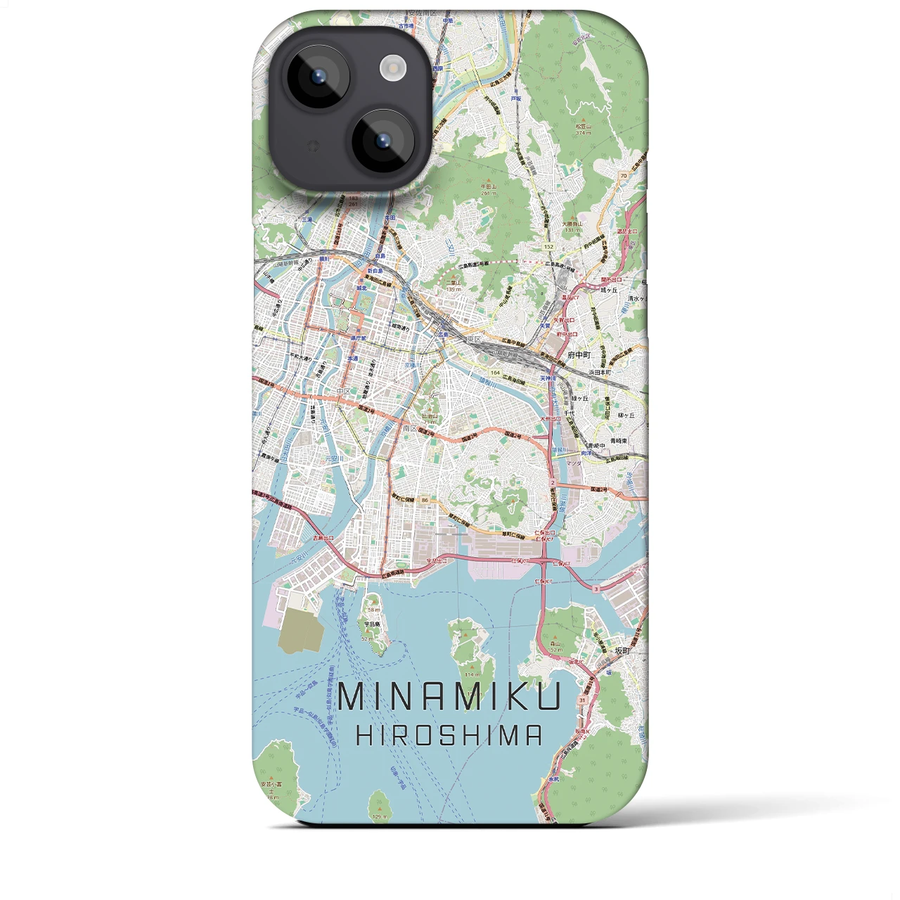【南区（広島市）】地図柄iPhoneケース（バックカバータイプ）