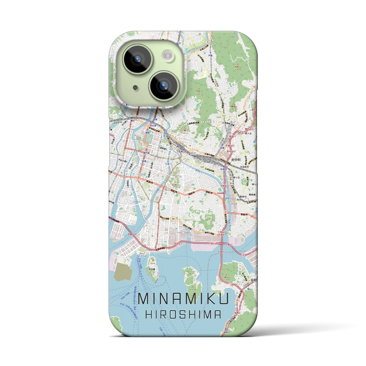 【南区（広島市）】地図柄iPhoneケース（バックカバータイプ）