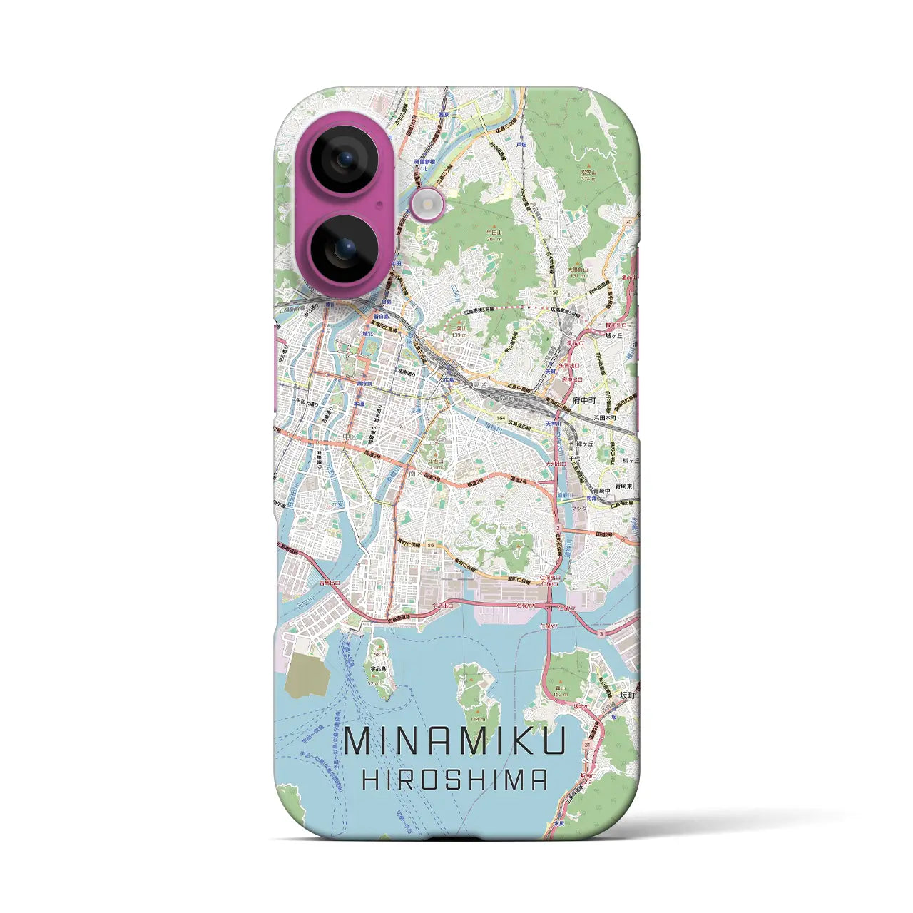 【南区（広島市）】地図柄iPhoneケース（バックカバータイプ）