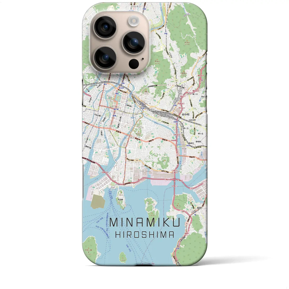 【南区（広島市）】地図柄iPhoneケース（バックカバータイプ）