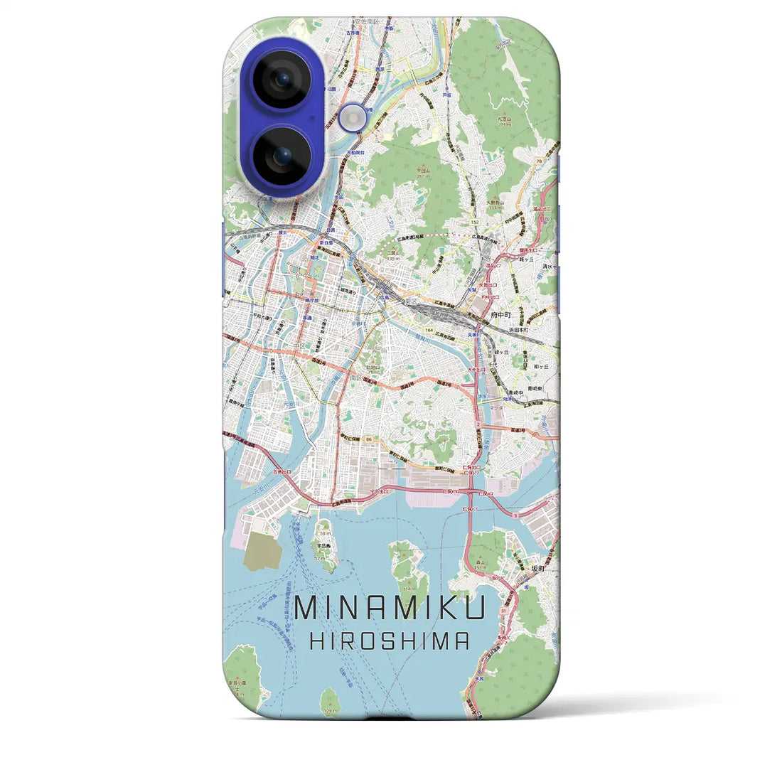 【南区（広島市）】地図柄iPhoneケース（バックカバータイプ）ブラック・iPhone 16 Pro Max 用