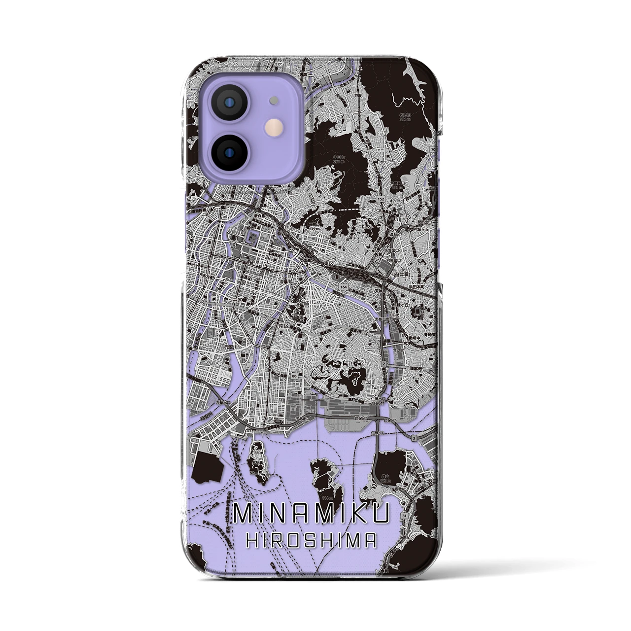 【南区（広島市）】地図柄iPhoneケース（クリアタイプ）