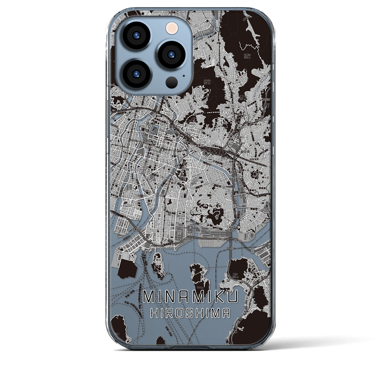 【南区（広島市）】地図柄iPhoneケース（クリアタイプ）