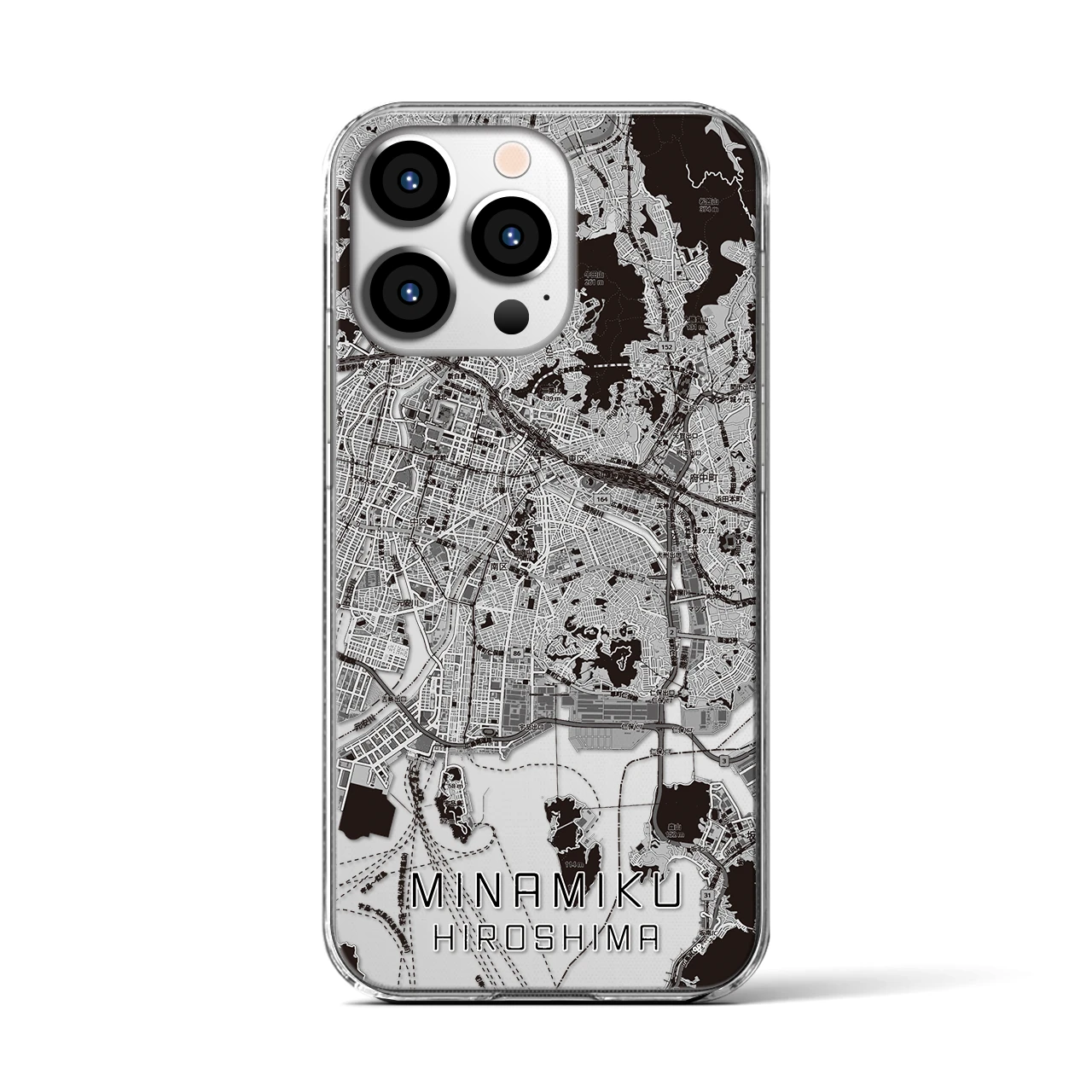 【南区（広島市）】地図柄iPhoneケース（クリアタイプ）