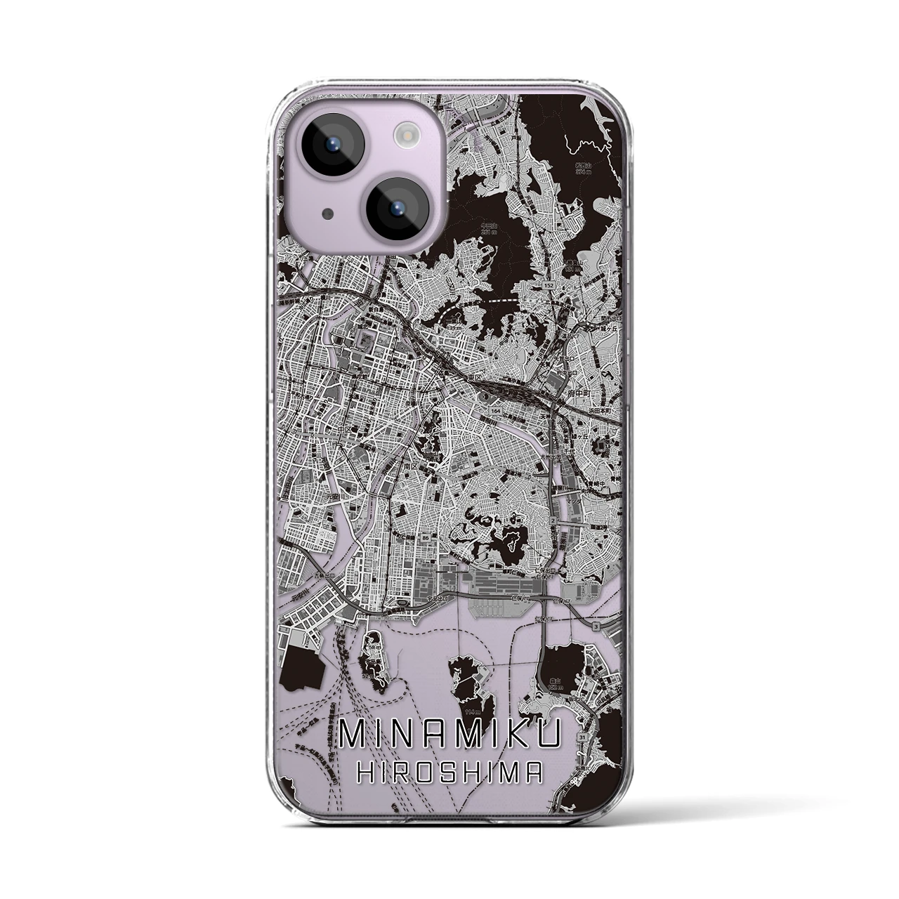 【南区（広島市）】地図柄iPhoneケース（クリアタイプ）