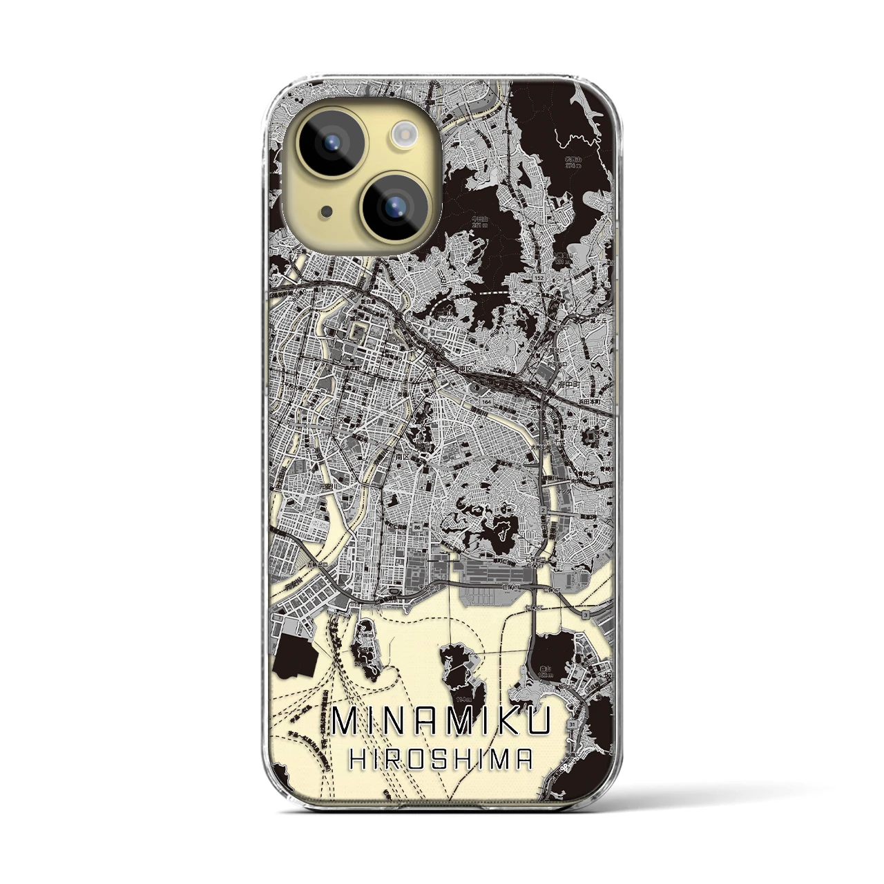 【南区（広島市）】地図柄iPhoneケース（クリアタイプ）