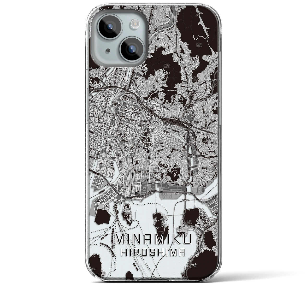 【南区（広島市）】地図柄iPhoneケース（クリアタイプ）