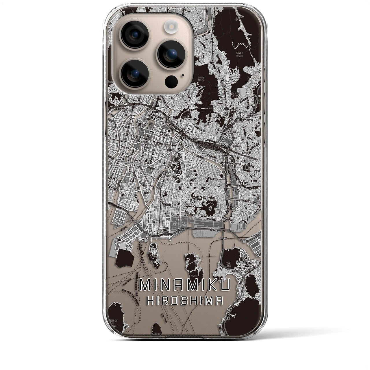 【南区（広島市）】地図柄iPhoneケース（クリアタイプ）