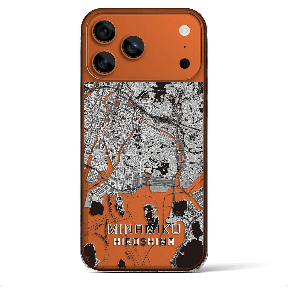 【南区（広島市）】地図柄iPhoneケース（クリアタイプ）モノトーン・iPhone 17 Pro Max 用