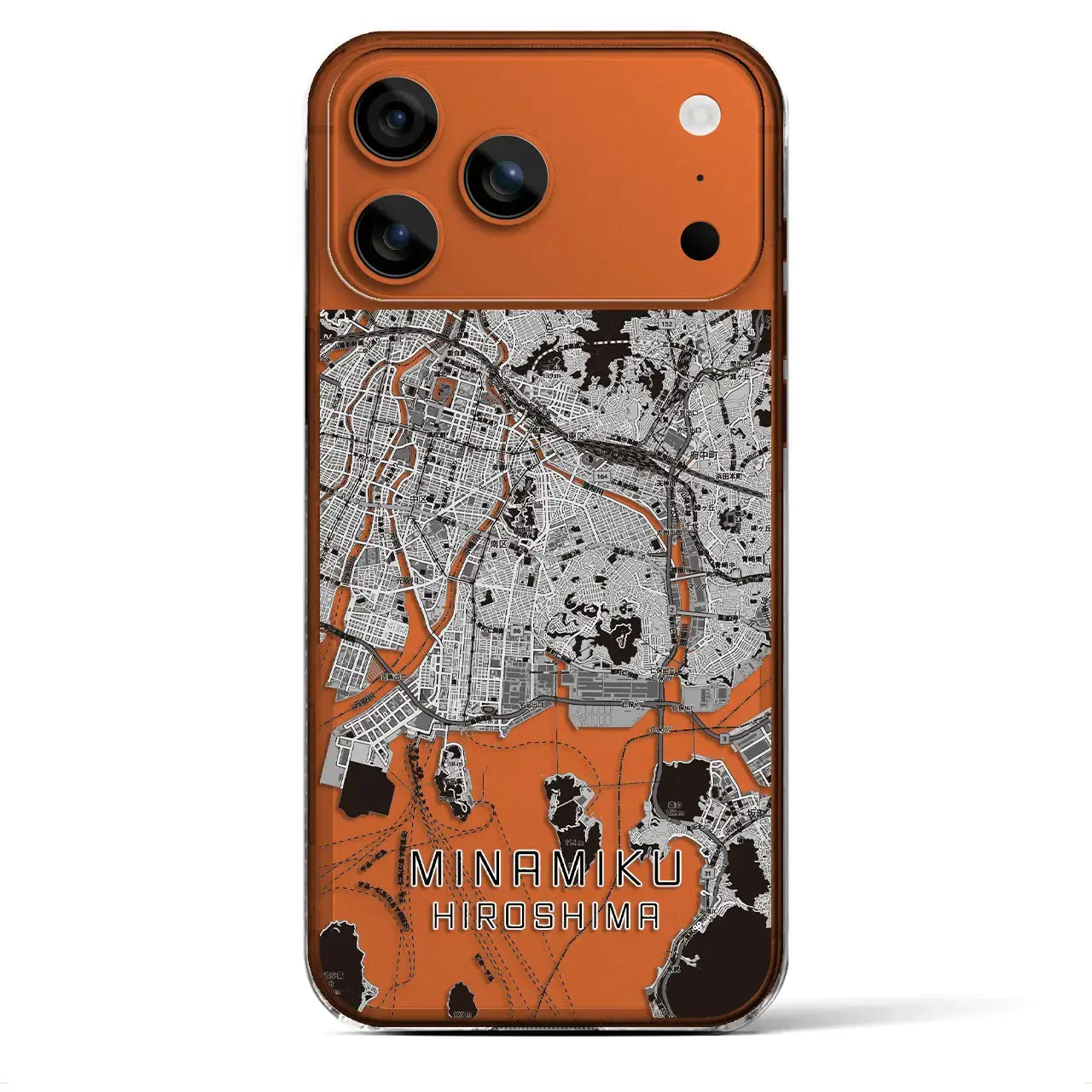 【南区（広島市）】地図柄iPhoneケース（クリアタイプ）モノトーン・iPhone 17 Pro Max 用