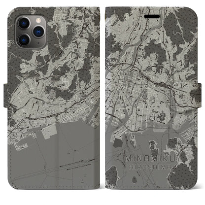 【南区（広島市）】地図柄iPhoneケース（手帳タイプ）