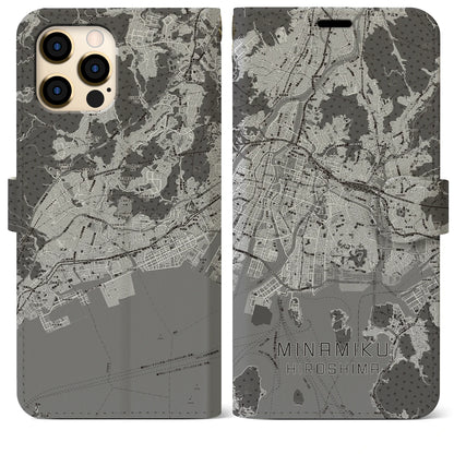 【南区（広島市）】地図柄iPhoneケース（手帳タイプ）