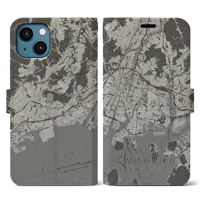 【南区（広島市）】地図柄iPhoneケース（手帳タイプ）