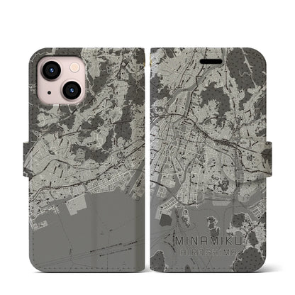 【南区（広島市）】地図柄iPhoneケース（手帳タイプ）