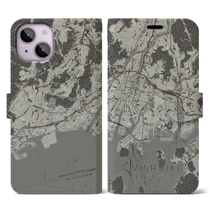 【南区（広島市）】地図柄iPhoneケース（手帳タイプ）