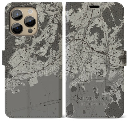 【南区（広島市）】地図柄iPhoneケース（手帳タイプ）