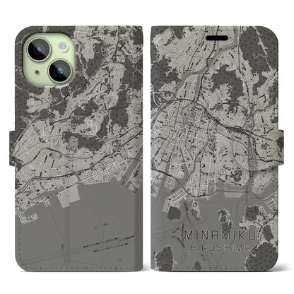 【南区（広島市）】地図柄iPhoneケース（手帳タイプ）