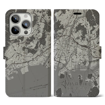 【南区（広島市）】地図柄iPhoneケース（手帳タイプ）