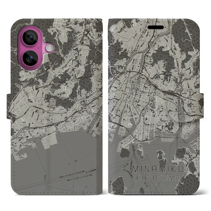 【南区（広島市）】地図柄iPhoneケース（手帳タイプ）