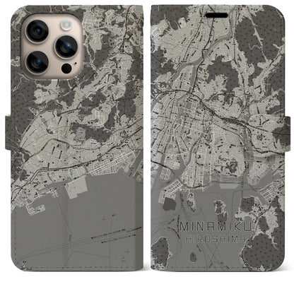 【南区（広島市）】地図柄iPhoneケース（手帳タイプ）