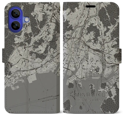 【南区（広島市）】地図柄iPhoneケース（手帳タイプ）