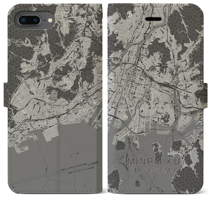 【南区（広島市）】地図柄iPhoneケース（手帳タイプ）