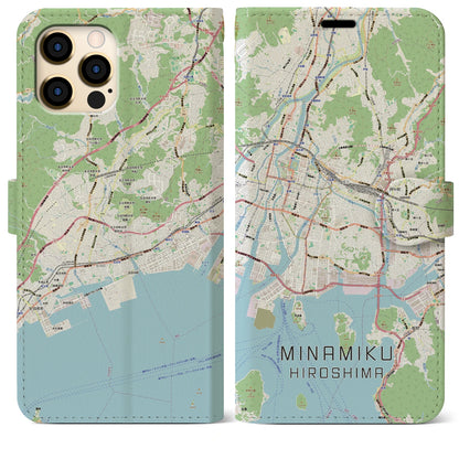 【南区（広島市）】地図柄iPhoneケース（手帳タイプ）