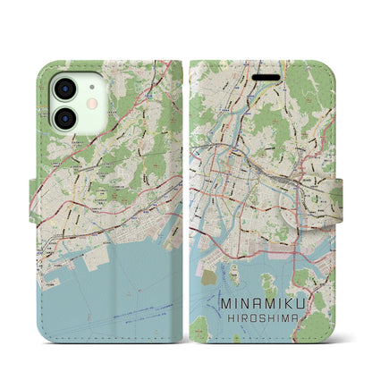 【南区（広島市）】地図柄iPhoneケース（手帳タイプ）