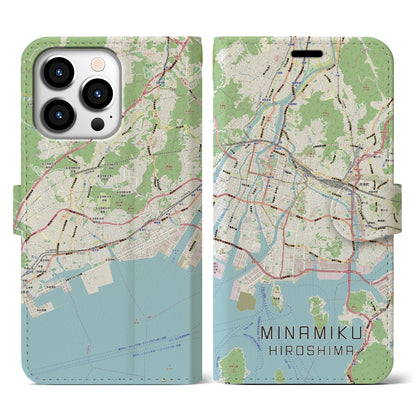 【南区（広島市）】地図柄iPhoneケース（手帳タイプ）