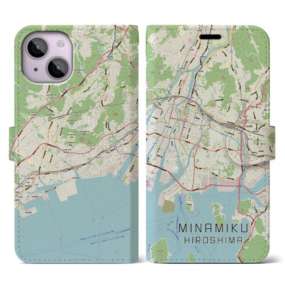 【南区（広島市）】地図柄iPhoneケース（手帳タイプ）