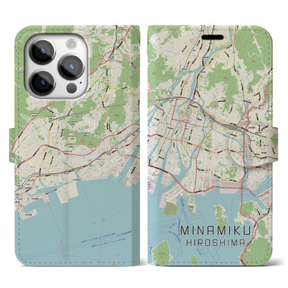 【南区（広島市）】地図柄iPhoneケース（手帳タイプ）