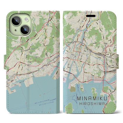 【南区（広島市）】地図柄iPhoneケース（手帳タイプ）