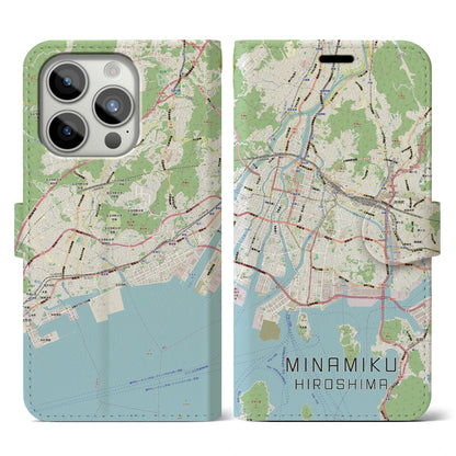 【南区（広島市）】地図柄iPhoneケース（手帳タイプ）