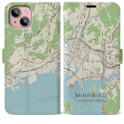 【南区（広島市）】地図柄iPhoneケース（手帳タイプ）