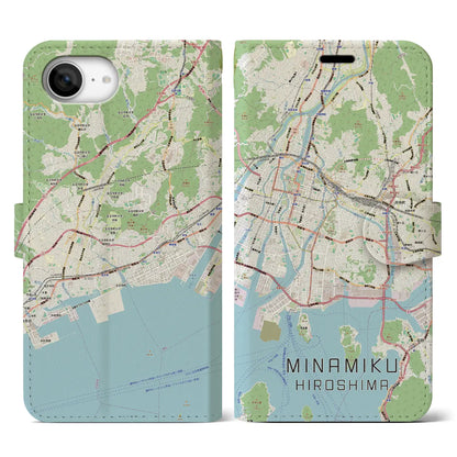 【南区（広島市）】地図柄iPhoneケース（手帳タイプ）