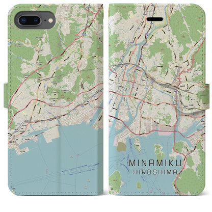 【南区（広島市）】地図柄iPhoneケース（手帳タイプ）