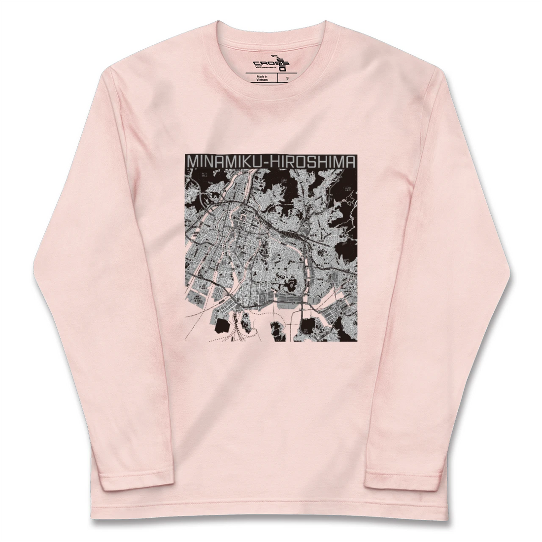 【南区(広島市)(広島県)】地図柄ロングスリーブTシャツ