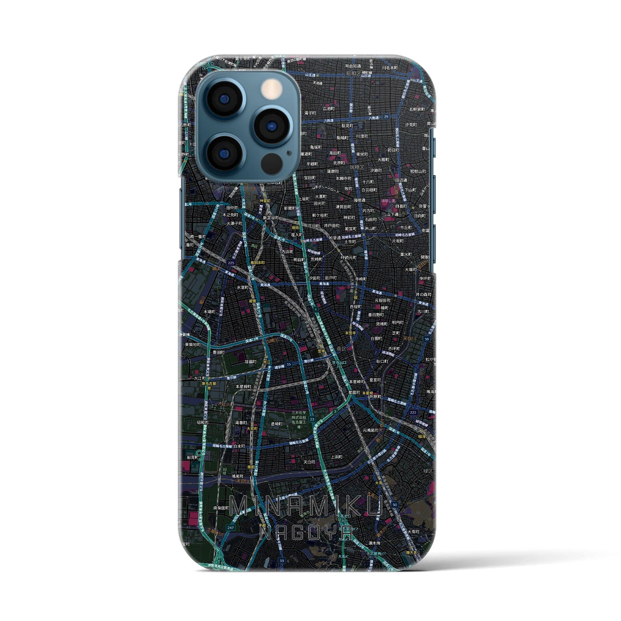 【南区（名古屋市）】地図柄iPhoneケース（バックカバータイプ）