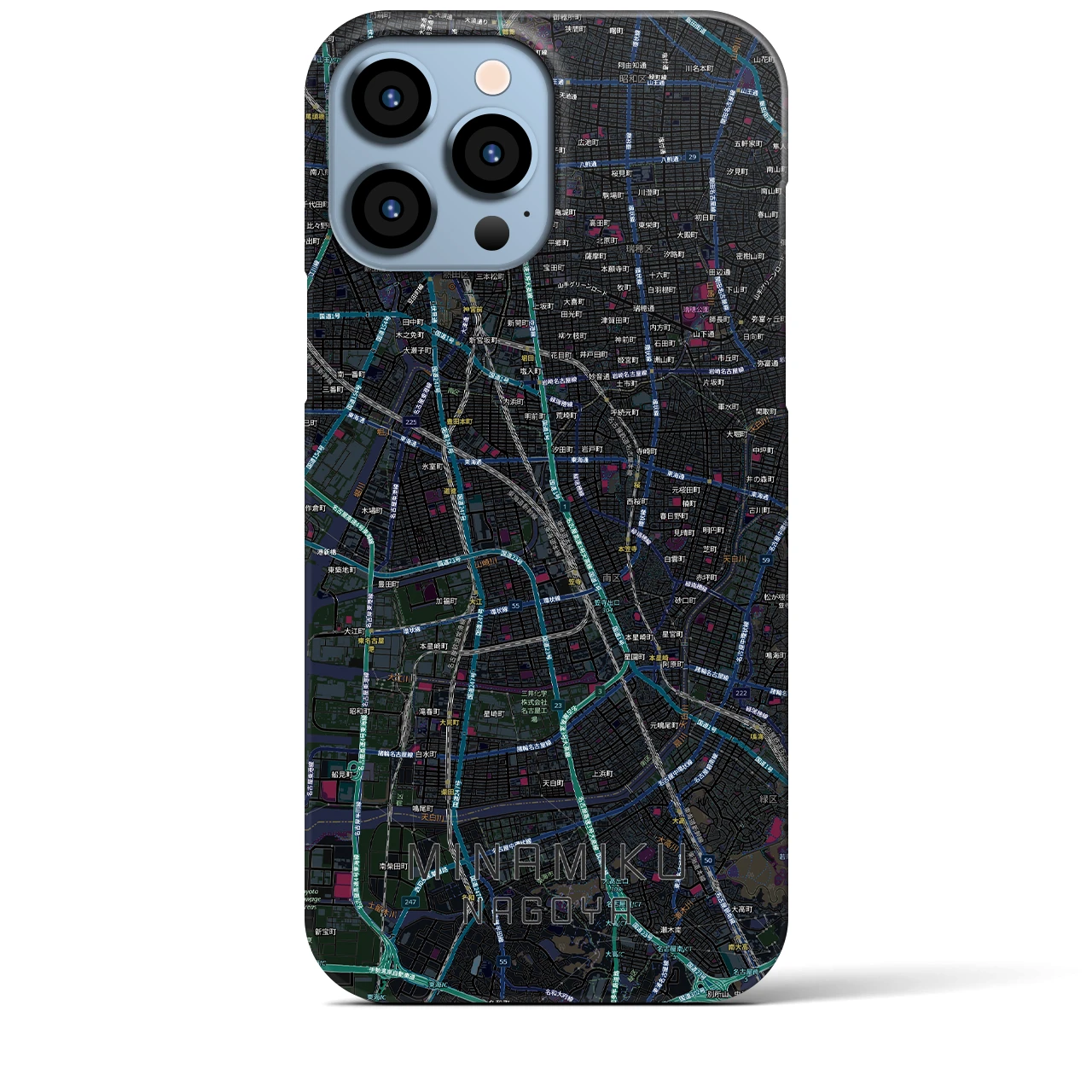 【南区（名古屋市）】地図柄iPhoneケース（バックカバータイプ）