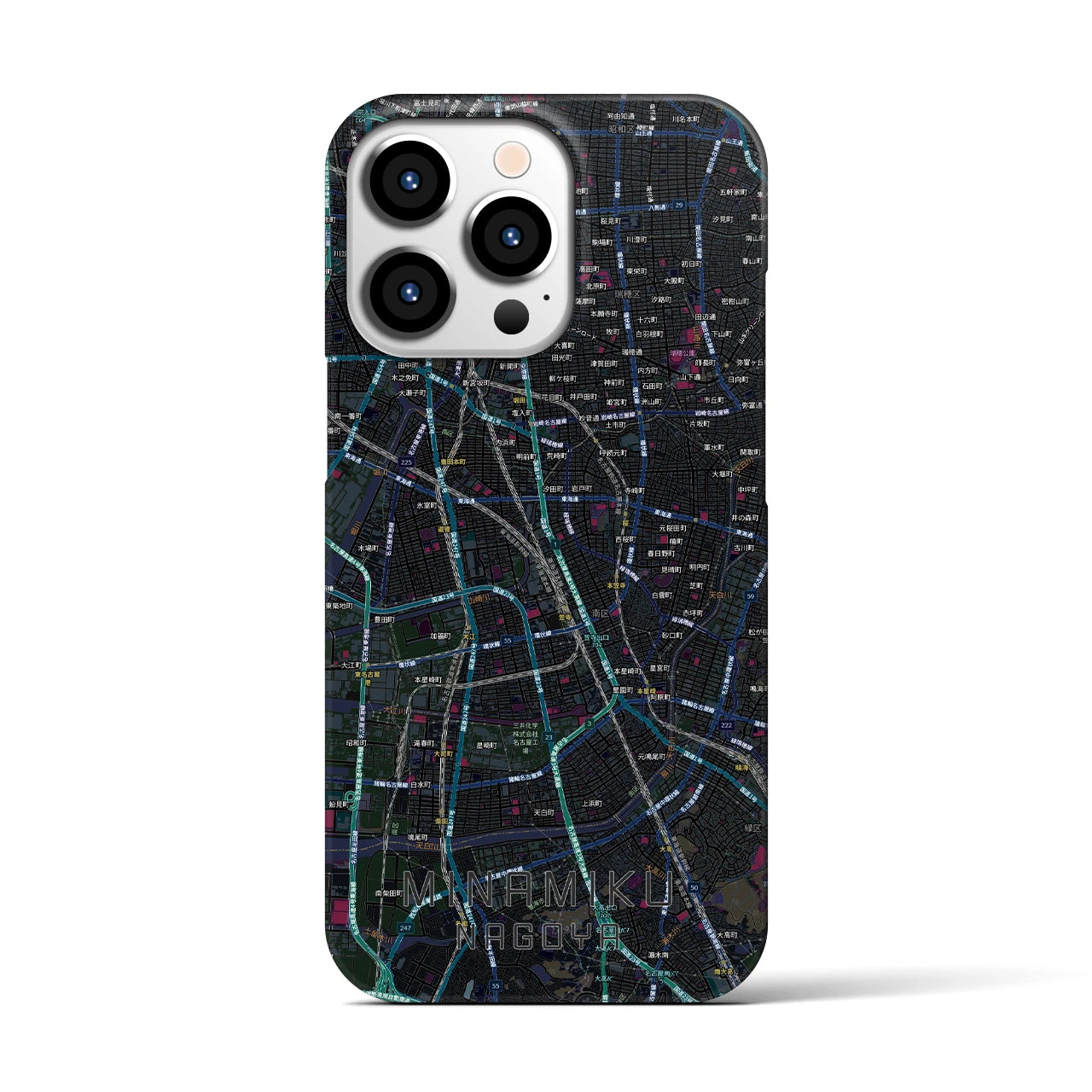 【南区（名古屋市）】地図柄iPhoneケース（バックカバータイプ）