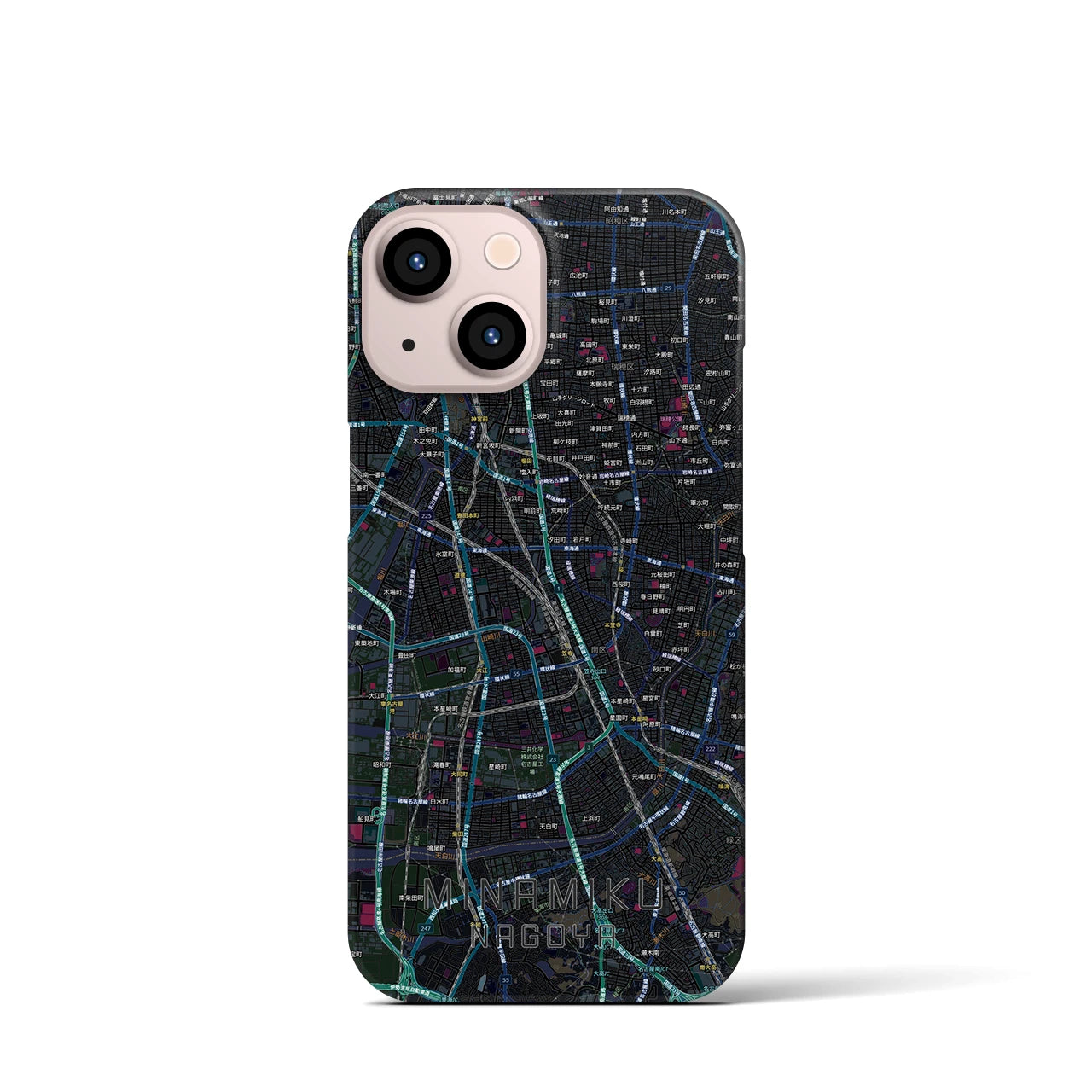【南区（名古屋市）】地図柄iPhoneケース（バックカバータイプ）