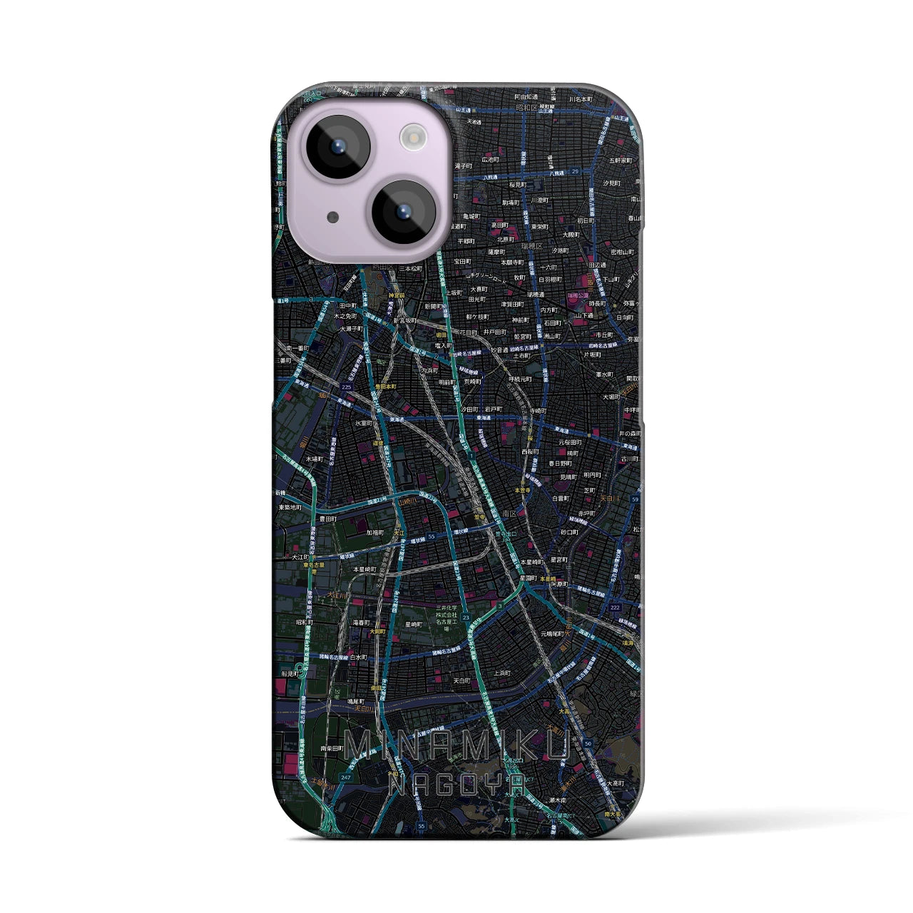 【南区（名古屋市）】地図柄iPhoneケース（バックカバータイプ）