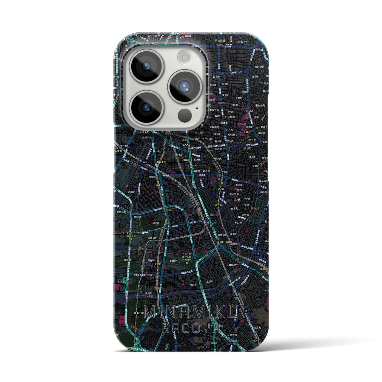 【南区（名古屋市）】地図柄iPhoneケース（バックカバータイプ）