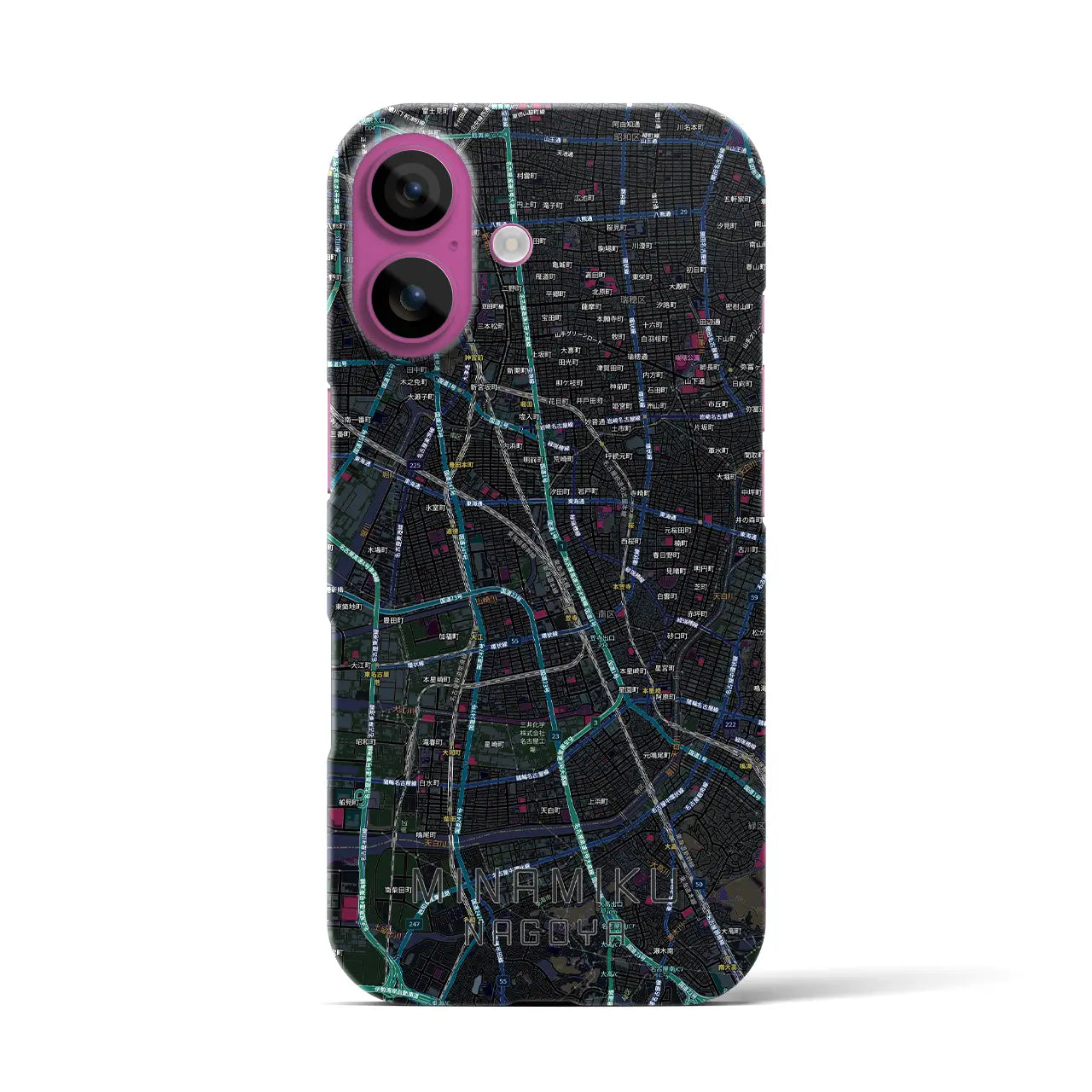 【南区（名古屋市）】地図柄iPhoneケース（バックカバータイプ）