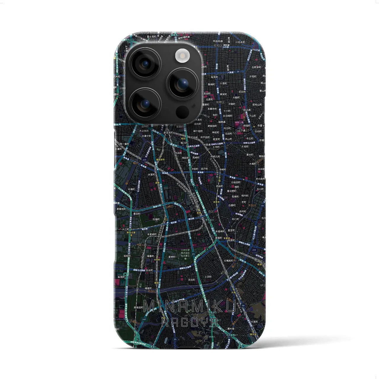 【南区（名古屋市）】地図柄iPhoneケース（バックカバータイプ）