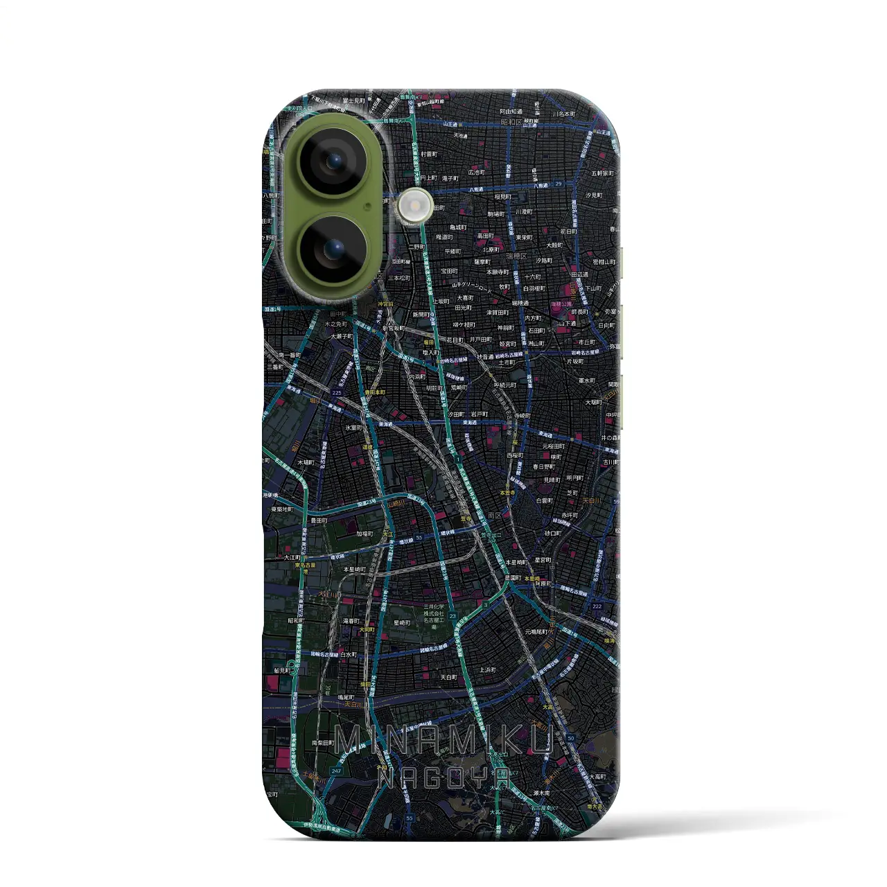 【南区（名古屋市）】地図柄iPhoneケース（バックカバータイプ）